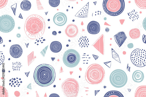 Seamless vector Easter pattern with eggs, a sweet floral design for textile decoration