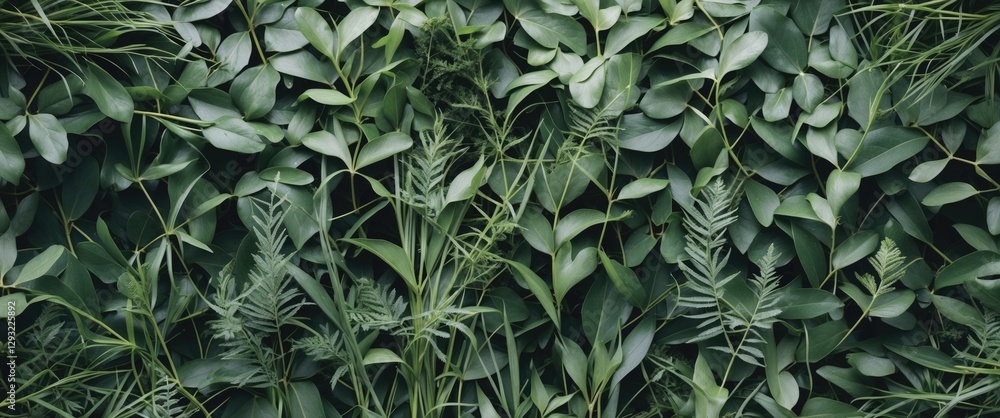 Lush Green Leaves Background Pattern with Abundant Foliage and Text Space for Natural Inspired Designs and Presentations Lush Green Leaves Background Pattern with Abundant Foliage and Text Space for Natural Inspired Designs and Presentations