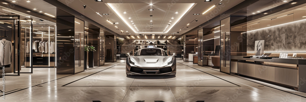 Luxury Showroom Interior Design with Stunning Car Display
