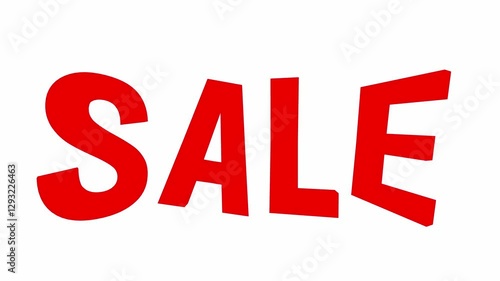 red sale tag, sale text, Animated 