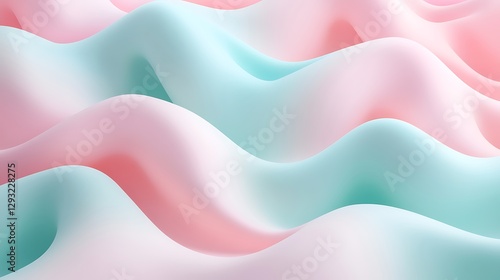 Soft Swirling Waves with Pastel Colors in Smooth Gradient for Abstract Background or Modern Design