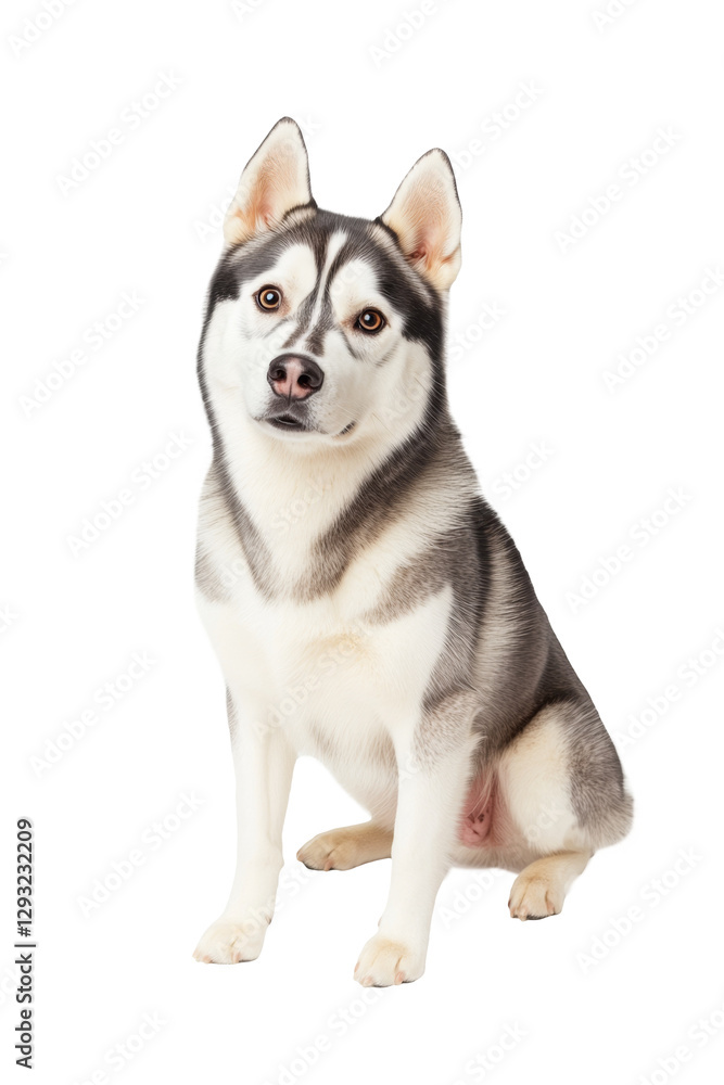 sitting siberian husky isolated on white background sitting siberian husky isolated on white background