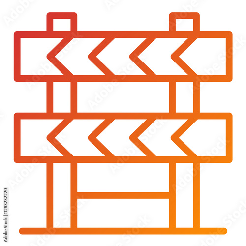 Construction Barrier Vector Design Icon Style