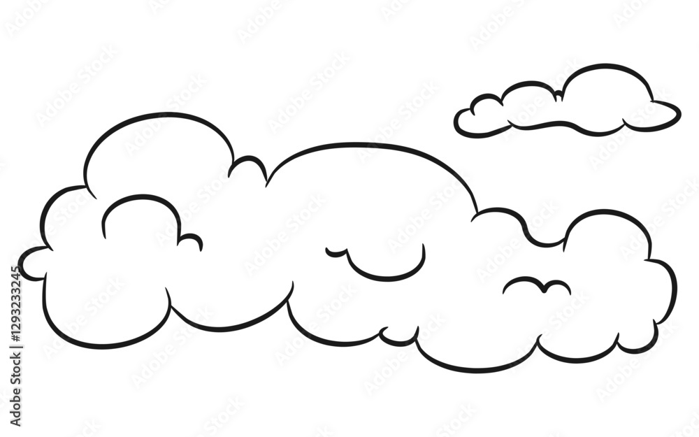 Abstract Unique Clouds Hand Drawing Illustration. Cloud shaped caterpillar. Abstract Unique Clouds Hand Drawing Illustration. Cloud shaped caterpillar.