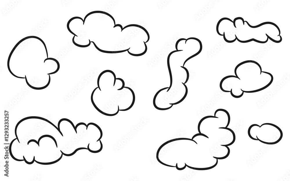 Obraz premium Abstract Unique Clouds Hand Drawing Illustration