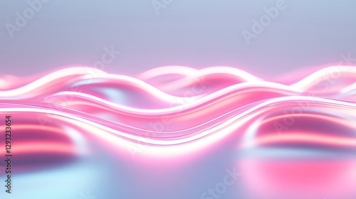 Soft Wavy Lines with Neon Pink Glow Abstract Background for Modern Design and Creative Projects