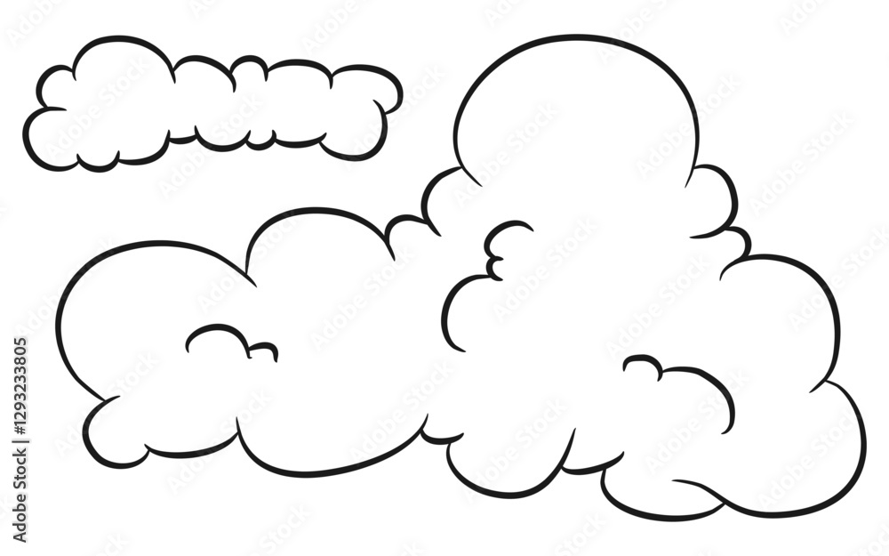 Abstract Unique Clouds Hand Drawing Illustration Abstract Unique Clouds Hand Drawing Illustration