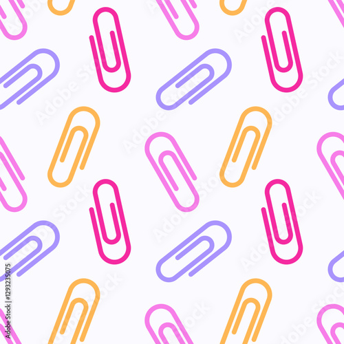 Seamless pattern for knowledge day. Paper clips. Background design