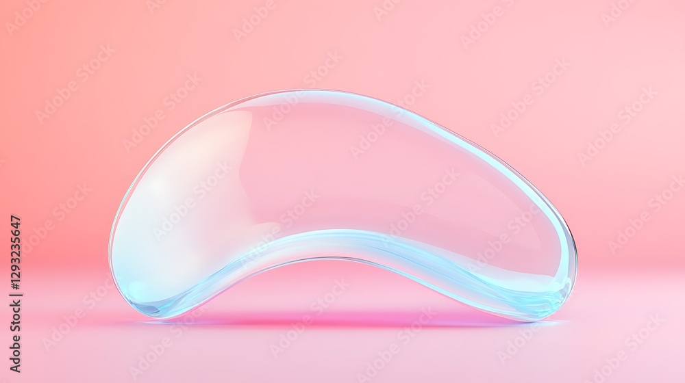 Transparent Gel Shape on Soft Pink Background for Modern Abstract Design Inspiration and Aesthetic Appeal Transparent Gel Shape on Soft Pink Background for Modern Abstract Design Inspiration and Aesthetic Appeal