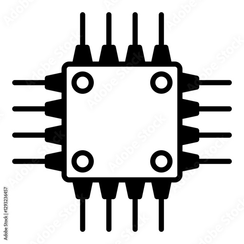 Micro chip icon isolated on white background