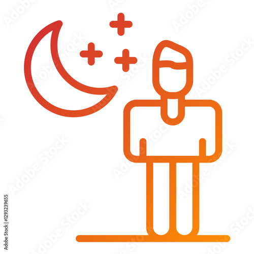 Moonlit Walk Vector Design Icon Style