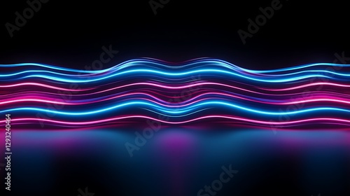 Vibrant Light Waves in Blue and Pink Colors Creating an Electrifying Abstract Background