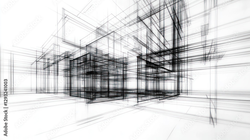 Architectural wireframe model, city building design, modern structure, abstract background, for construction plans Architectural wireframe model, city building design, modern structure, abstract background, for construction plans