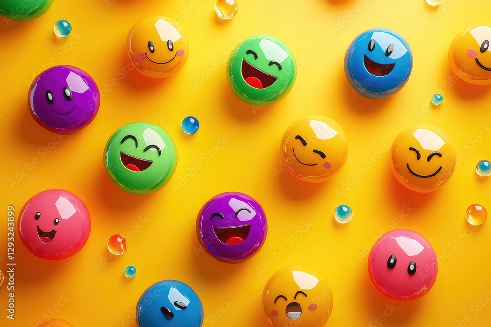 A lively digital wallpaper filled with colorful, glowing emoticons expressing joy, laughter, and happiness on a bright yellow background. A lively digital wallpaper filled with colorful, glowing emoticons expressing joy, laughter, and happiness on a bright yellow background.