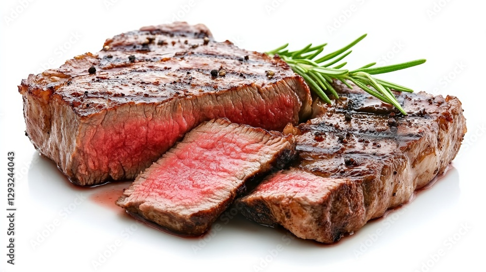 Juicy medium rare ribeye steak slices, showcasing rich flavors and perfect grilling. Juicy medium rare ribeye steak slices, showcasing rich flavors and perfect grilling.