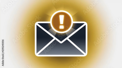 Free Download Mail notification icon with exclamation mark, symbolizing urgent business messages – Great for critical alerts, professional correspondence, or corporate communications. - GFXLoad