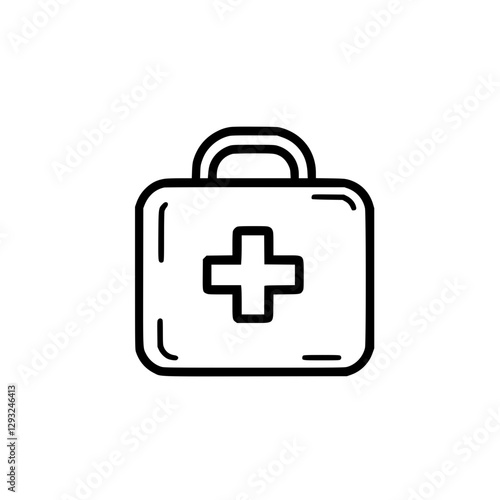 First Aid Kit Icon Symbolizing Emergency Medical Care and Healthcare Assistance