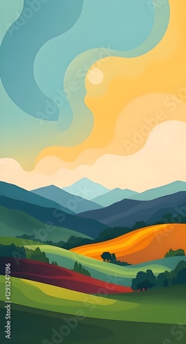 landscape with hills