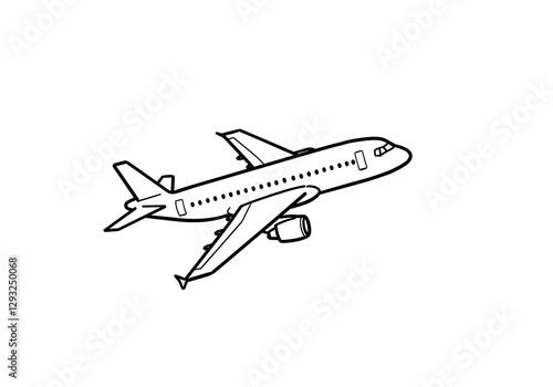 Airplane in Flight Vector Illustration Airline Travel and Transportation Concept