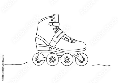 Roller Skate Line Art Illustration Ready for Coloring and Fun