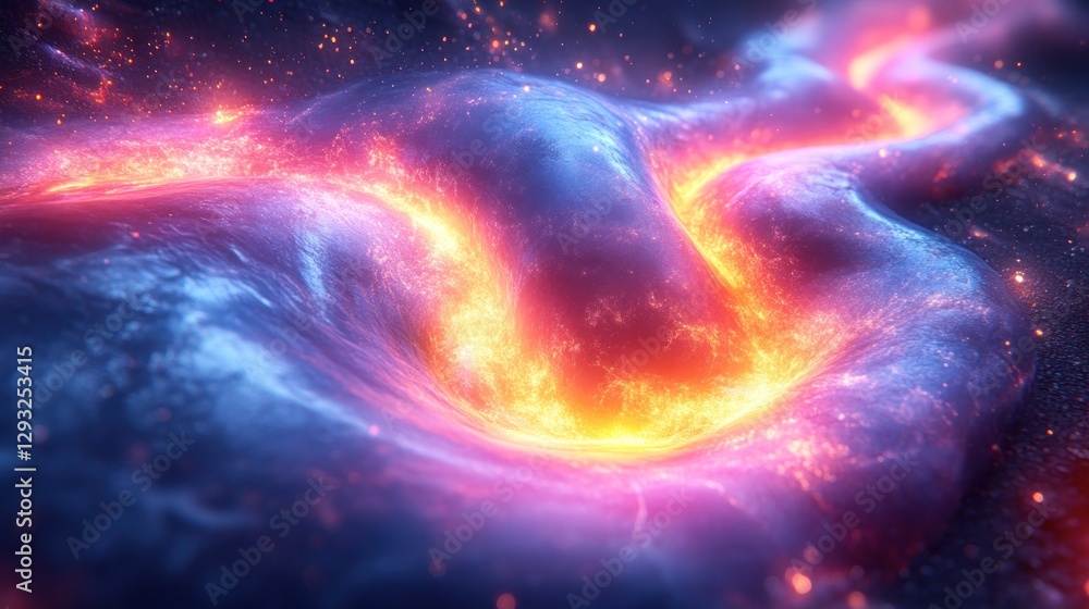 Obraz premium Cosmic Fire Vortex Flowing Nebula