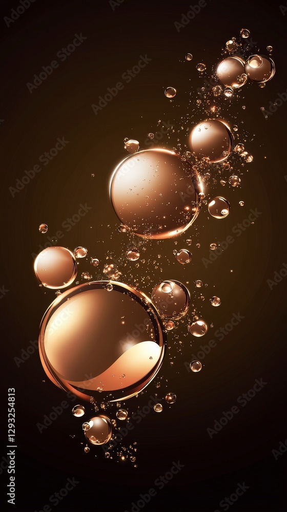 Captivating Golden Liquid Bubbles: An Exquisite Visual Feast Captivating Golden Liquid Bubbles: An Exquisite Visual Feast