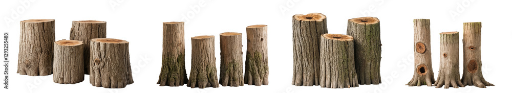 Tree Stumps on Transparent Background Tree Stumps on Transparent Background