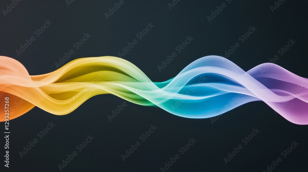 Obraz premium Colorful Flowing Waves on a Dark Background for Creative Designs