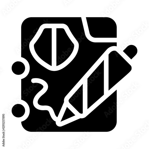 Shield Contract Solid Icon
