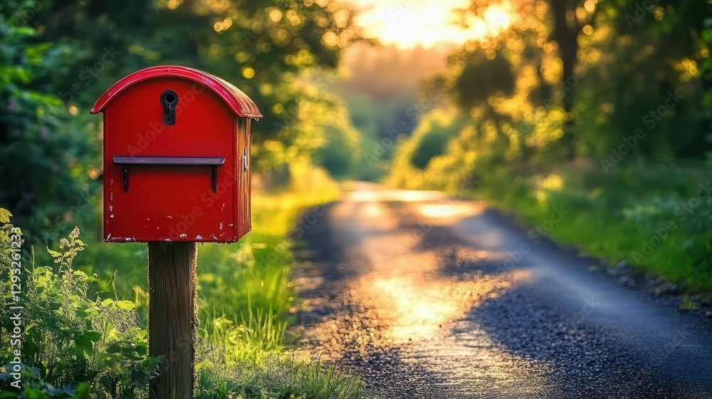 Golden Hour Mailbox on a Tranquil Country Road Golden Hour Mailbox on a Tranquil Country Road