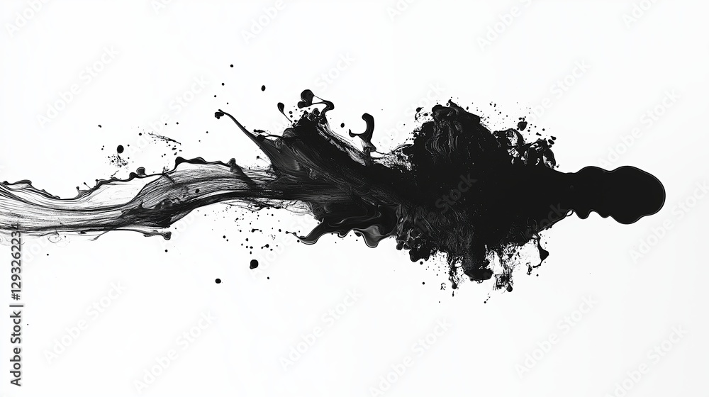 A minimalist Japanese-inspired ink splash on a white background A minimalist Japanese-inspired ink splash on a white background