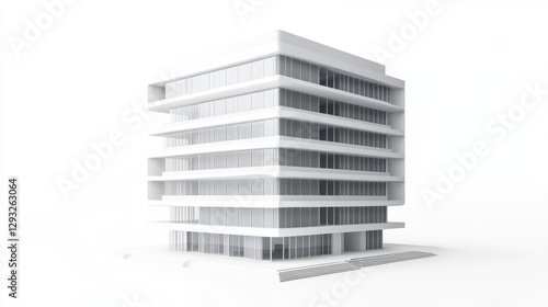 Wallpaper Mural Modern architectural model of a white office building Torontodigital.ca