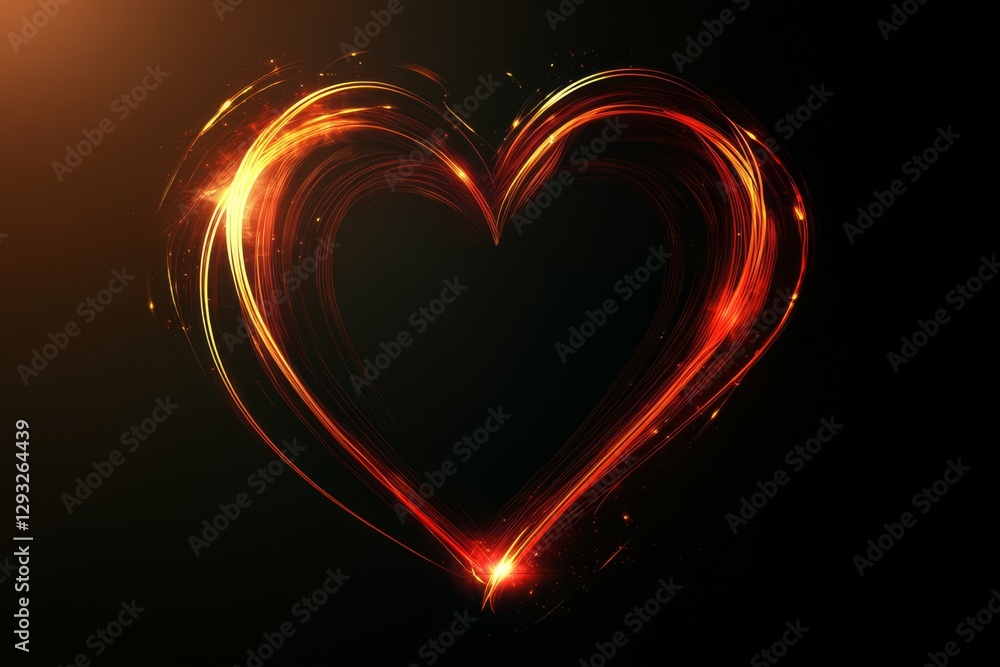 Vibrant Red Heart with Shining Edges Vibrant Red Heart with Shining Edges