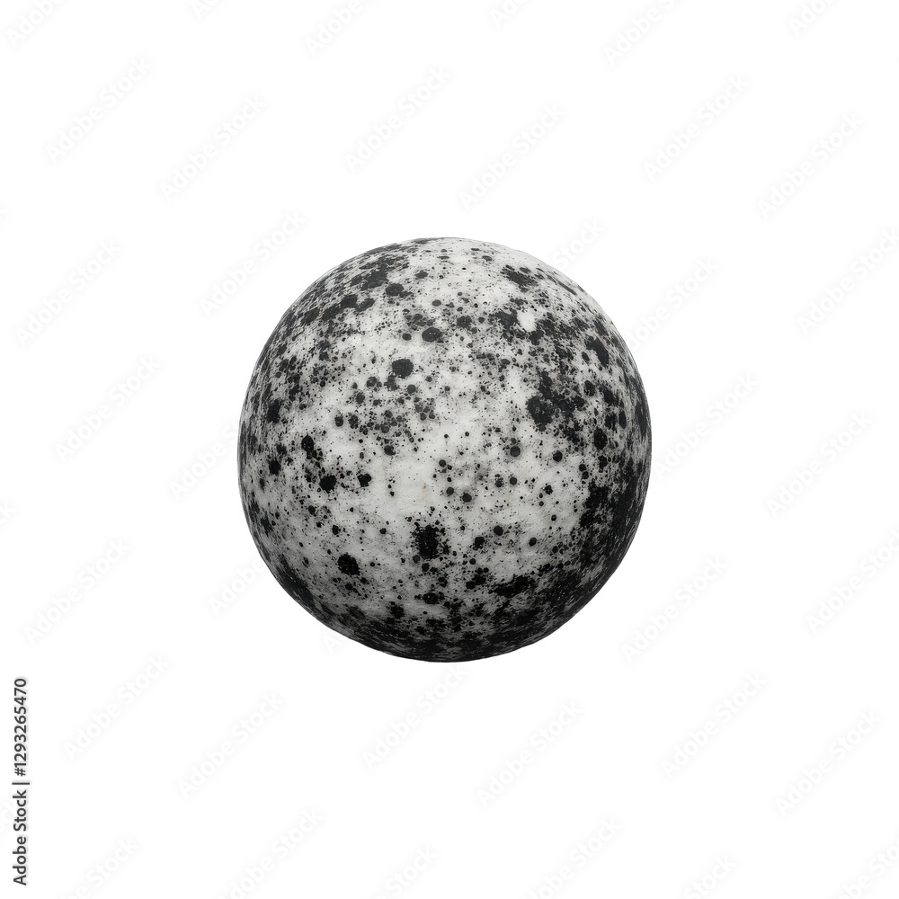 A high-resolution image of a spherical object with a speckled surface, resembling a moon or celestial body. A high-resolution image of a spherical object with a speckled surface, resembling a moon or celestial body.