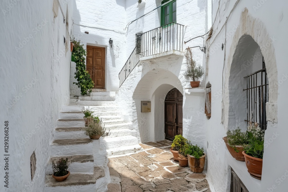 Naklejka premium Ostuni: Home to Italy's White Town - Landmarks, Houses, and Panoramic Views