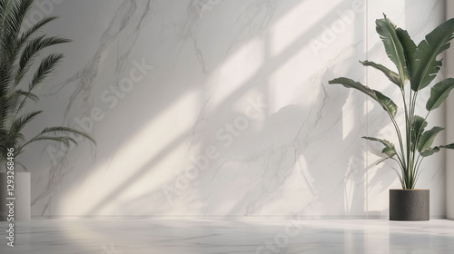 a modern space with a prominent slatted wood wall and a minimalist aesthetic