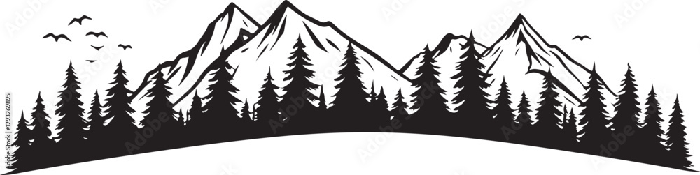 Obraz premium Mountain Landscape Vector Set