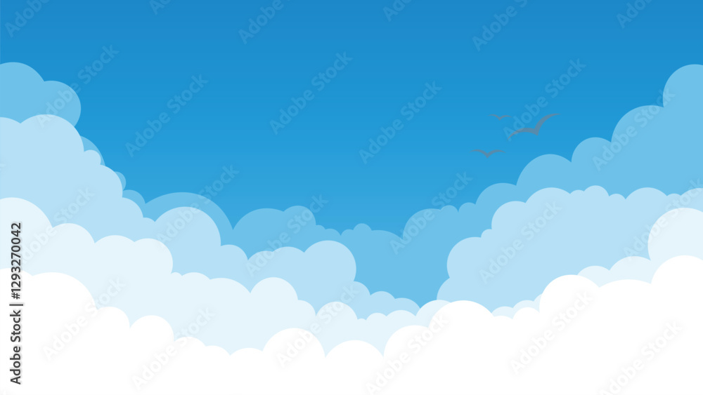 Classic Daytime Sky with Soft Clouds – Vector Illustration Classic Daytime Sky with Soft Clouds – Vector Illustration