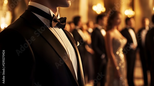 Elegant Man in Tuxedo at a Formal Gala