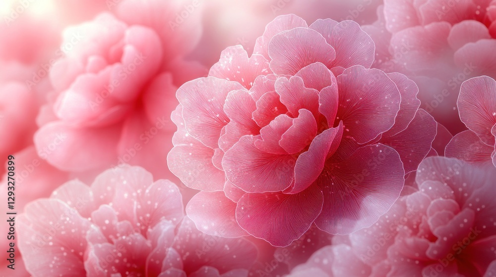 Delicate Pink Flowers, Close-up, Soft Focus, Sunlight Background Delicate Pink Flowers, Close-up, Soft Focus, Sunlight Background
