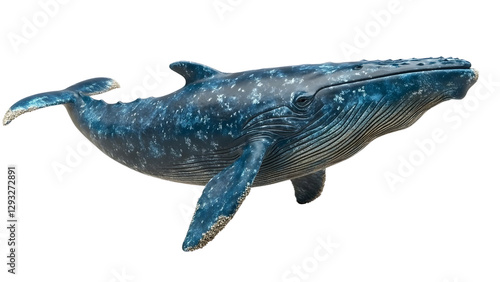 Blue whale Isolated on white background