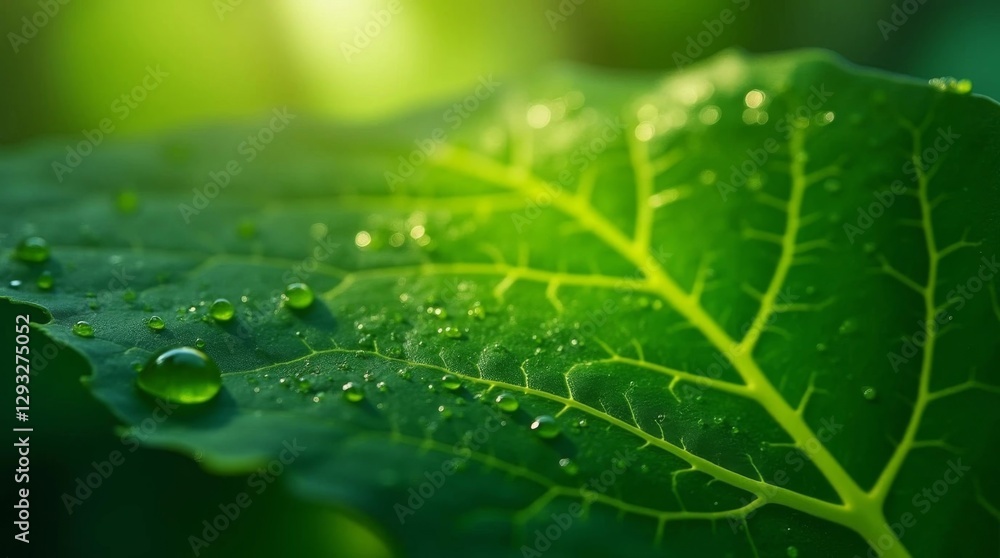 water drops on a green leaf water drops on a green leaf