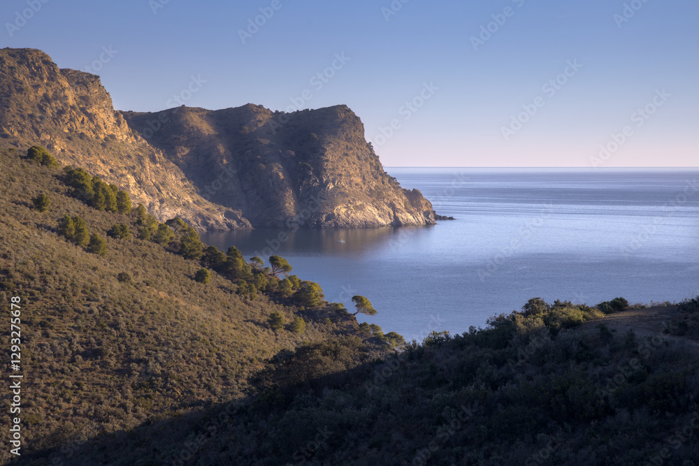 Captivating Views of Cap Norfeu at Dusk, Revealing Serene Coastal Beauty, Catalonia Captivating Views of Cap Norfeu at Dusk, Revealing Serene Coastal Beauty, Catalonia