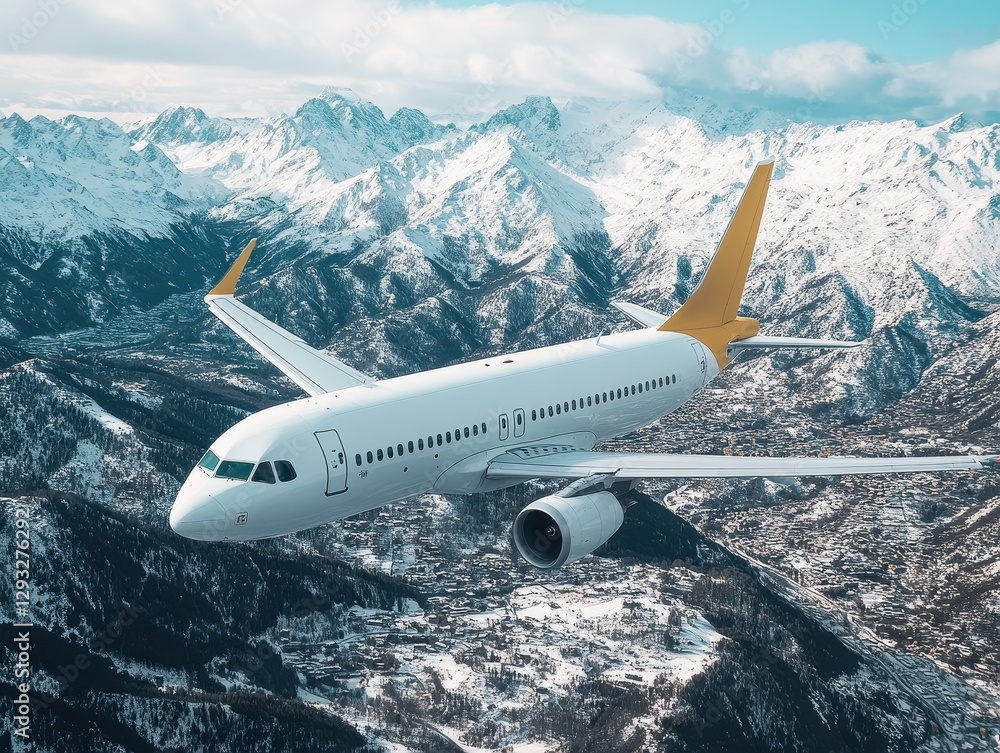 Fototapeta premium airplane, wing, plane, sky, city