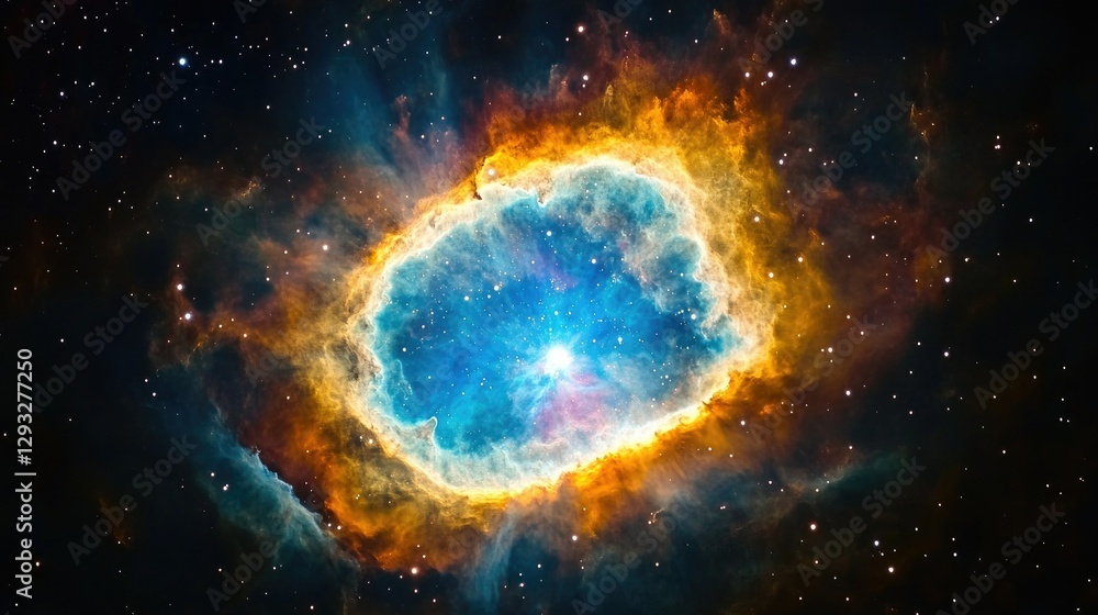 Majestic nebula in deep space, colorful clouds of gas and dust illuminated by bright stars, creating a mesmerizing cosmic scene Majestic nebula in deep space, colorful clouds of gas and dust illuminated by bright stars, creating a mesmerizing cosmic scene