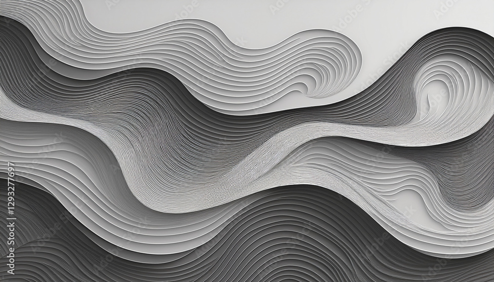 Obraz premium Abstract white paper waves. Clean, modern design.