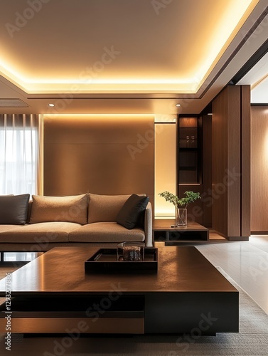 Interior of a modern living room with minimalist style