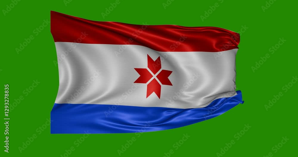 Mordovia flag animation, green background, 4k Mordovia flag animation, green background, 4k