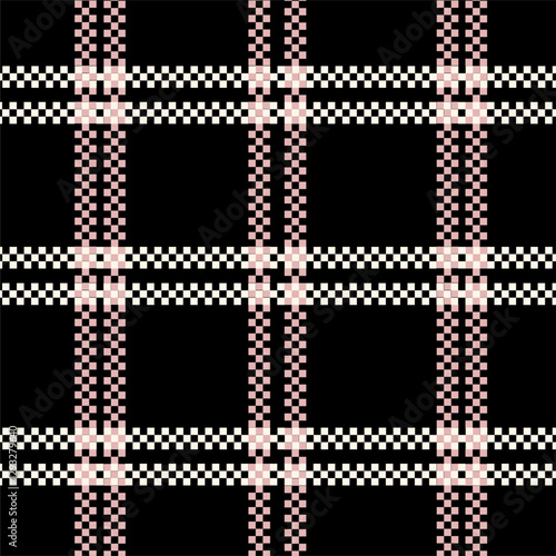 tartan pattern in soft beige, white, and light pink. Perfect for fabric, fashion, wallpaper, and digital backgrounds. Classic checkered design for timeless style and versatile design projects.