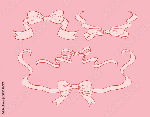 Aesthetic Coquette Sketch Bow Frame Elegant & Decorative Design